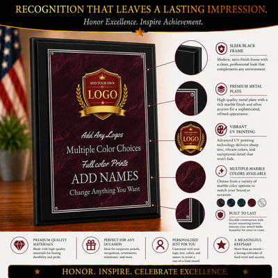 Classic Plaques Marble Effect Black & More - Multiple Sizes