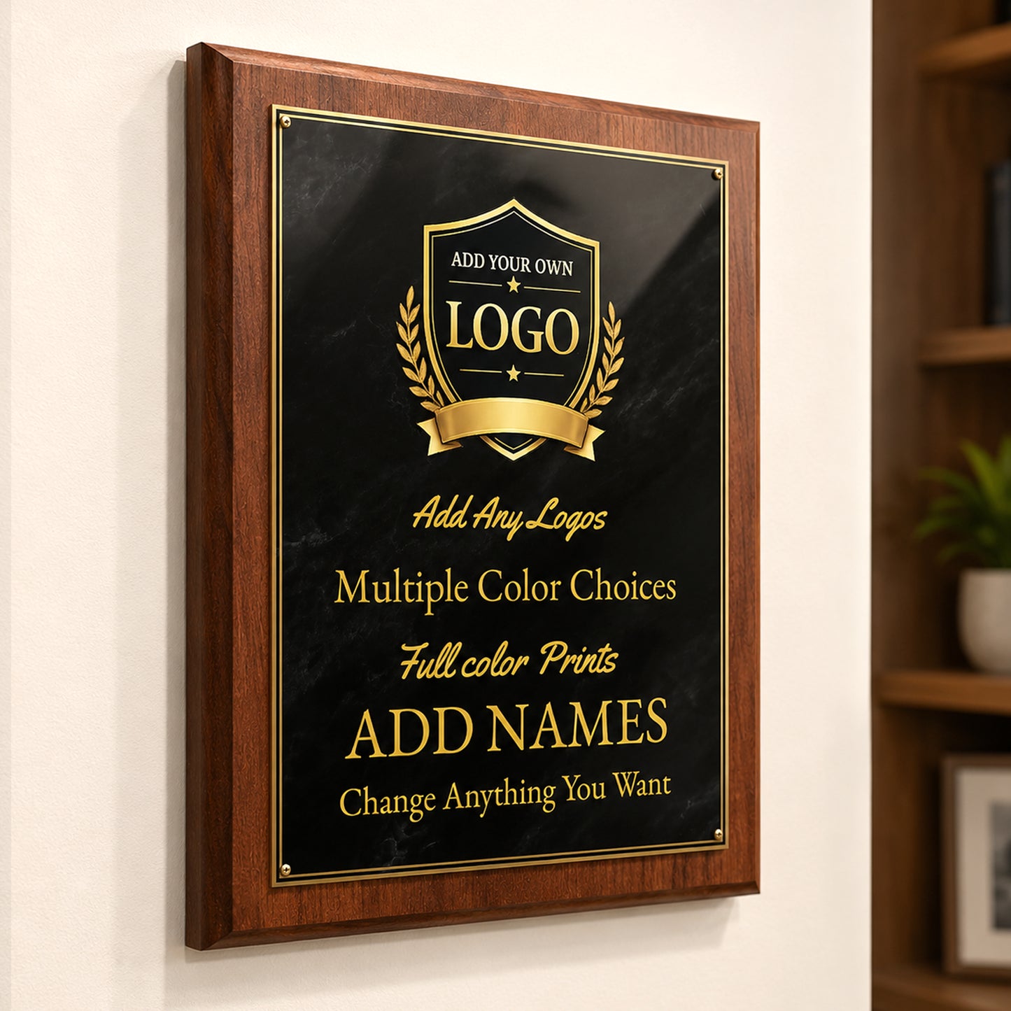 Classic Plaques Marble Effect - Simulated Walnut & More - Multiple Sizes