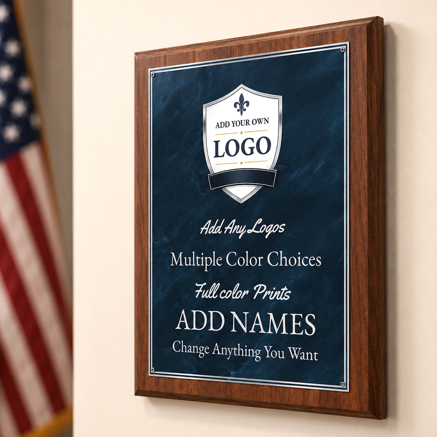 Classic Plaques Marble Effect - Simulated Walnut & More - Multiple Sizes