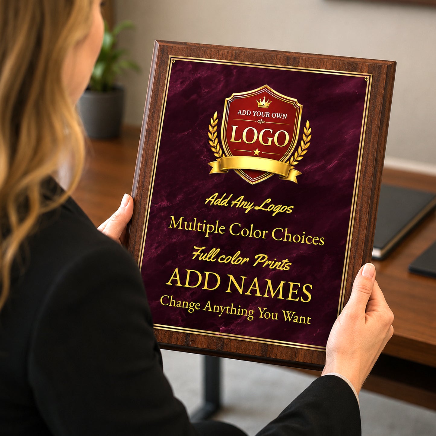 Classic Plaques Marble Effect - Simulated Walnut & More - Multiple Sizes