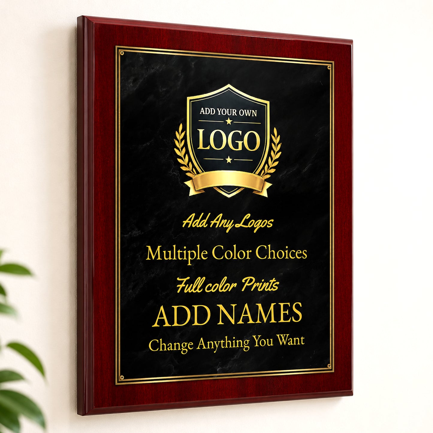 Classic Plaques Marble Effect - Simulated Mahogany & More - Multiple Sizes