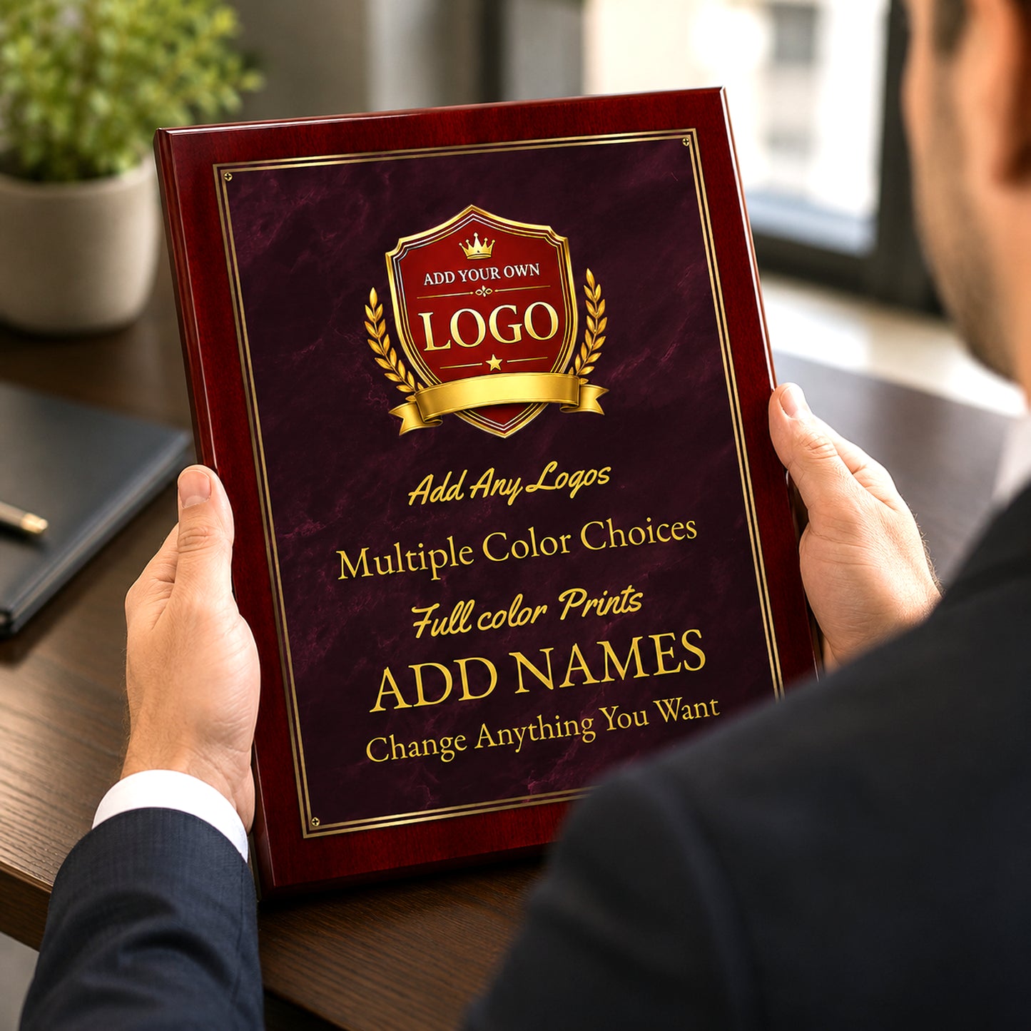 Classic Plaques Marble Effect - Simulated Mahogany & More - Multiple Sizes