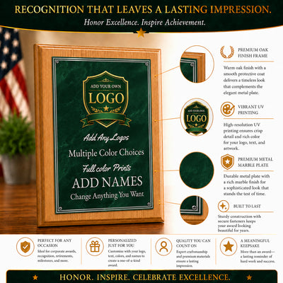 Classic Plaques Marble Effect - Simulated Oak & More - Multiple Sizes