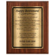 Happy Retirement Classic Plaque - 4 Frame Colors - Brushed Silver & Gold Plate Options