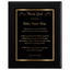 Thank You Classic Retirement Plaque - 4 Frame Colors - Silver & Gold Plate Options