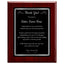 Thank You Classic Retirement Plaque - 4 Frame Colors - Silver & Gold Plate Options