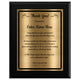 Thank You Classic Retirement Plaque - 4 Frame Colors - Brushed Silver & Gold Plate Options