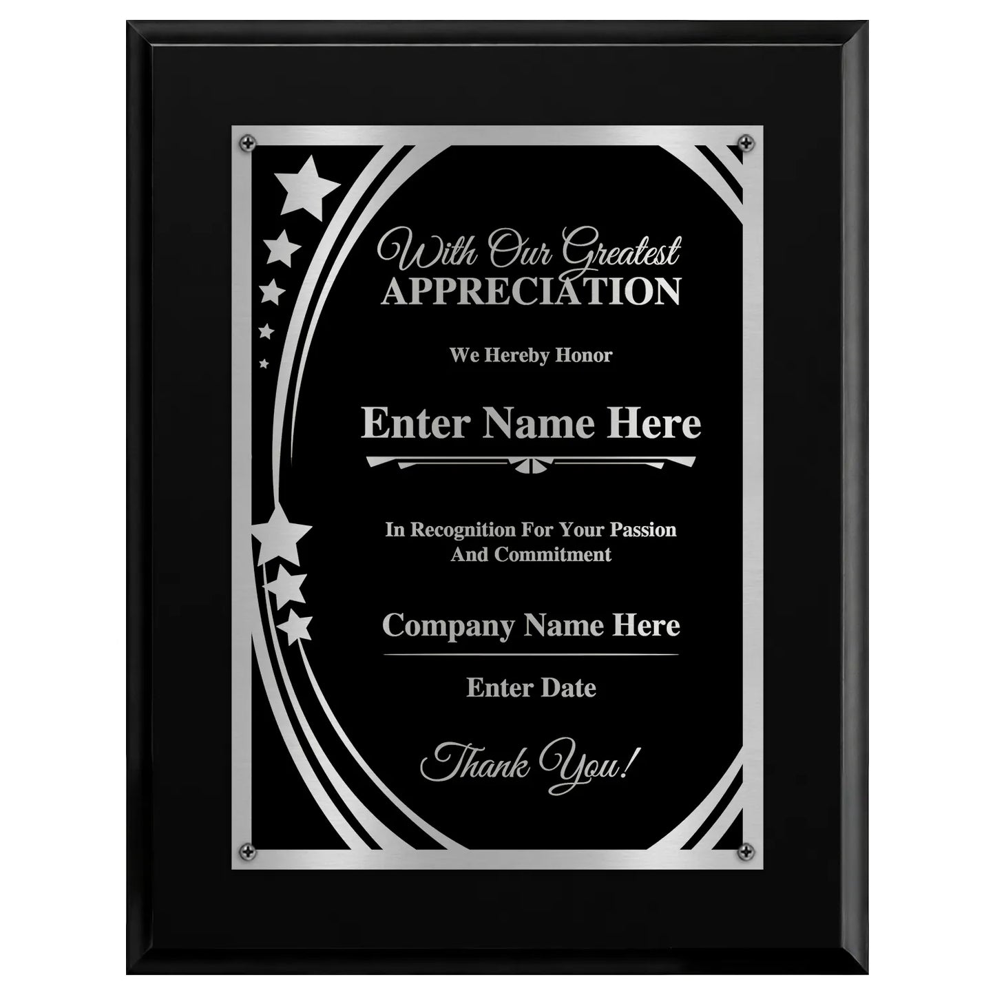 With Our Greatest Appreciation Classic Plaque - 4 Frame Colors