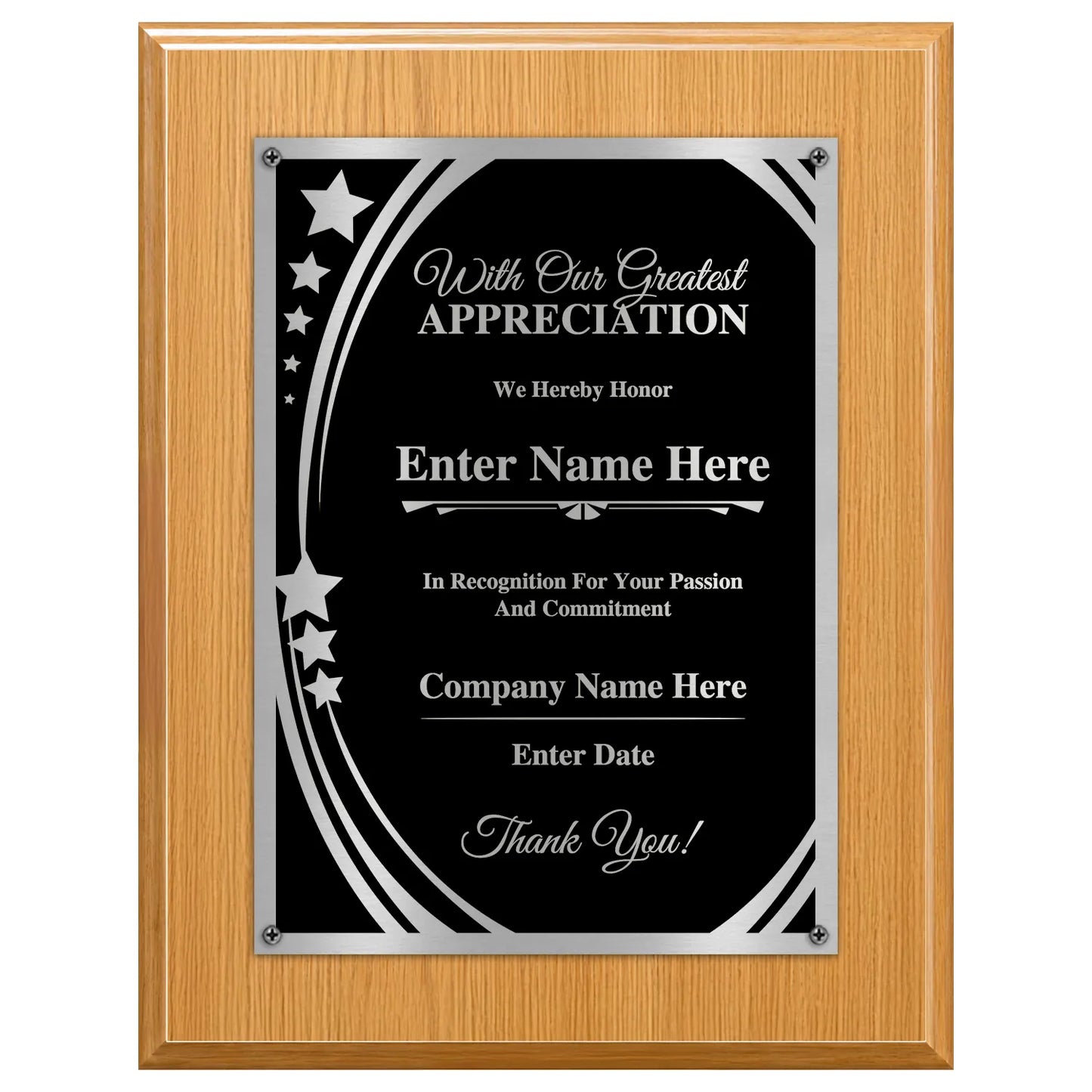 With Our Greatest Appreciation Classic Plaque - 4 Frame Colors