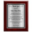 Thank You Classic Retirement Plaque - 4 Frame Colors - Brushed Silver & Gold Plate Options