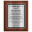 Thank You Classic Retirement Plaque - 4 Frame Colors - Brushed Silver & Gold Plate Options