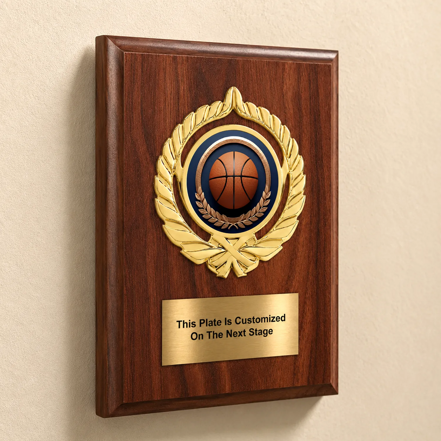 Personalized Basketball Award Plaque with Choice of Emblems & Engraved Plate – 4 Frame Colors