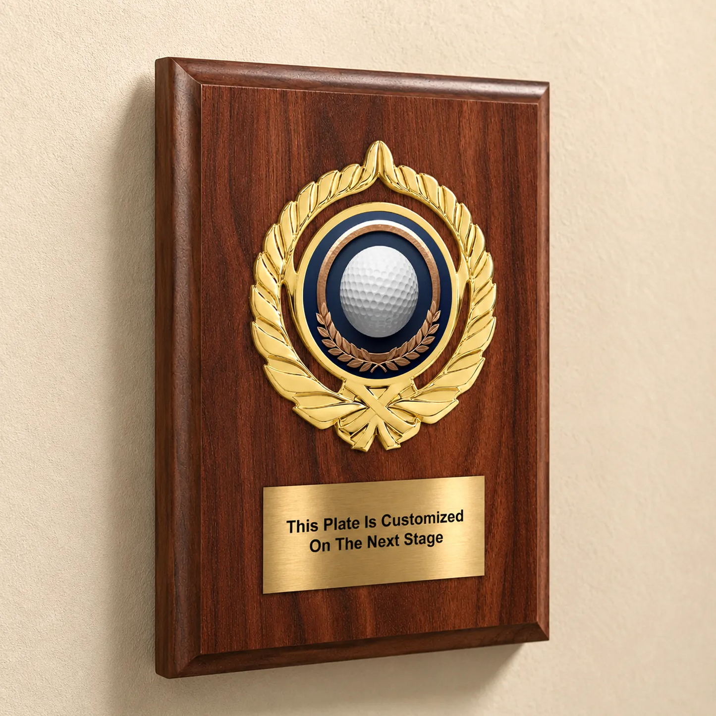 Personalized Golf Award Plaque with Choice of Emblems & Engraved Plate – 4 Frame Colors