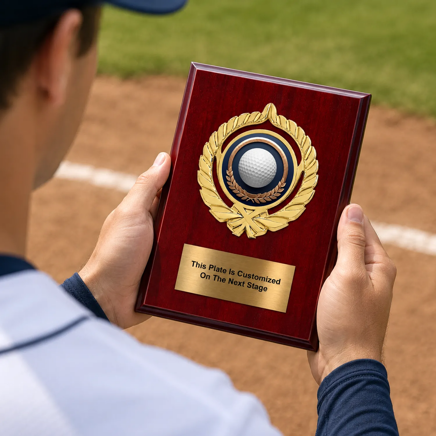 Personalized Golf Award Plaque with Choice of Emblems & Engraved Plate – 4 Frame Colors