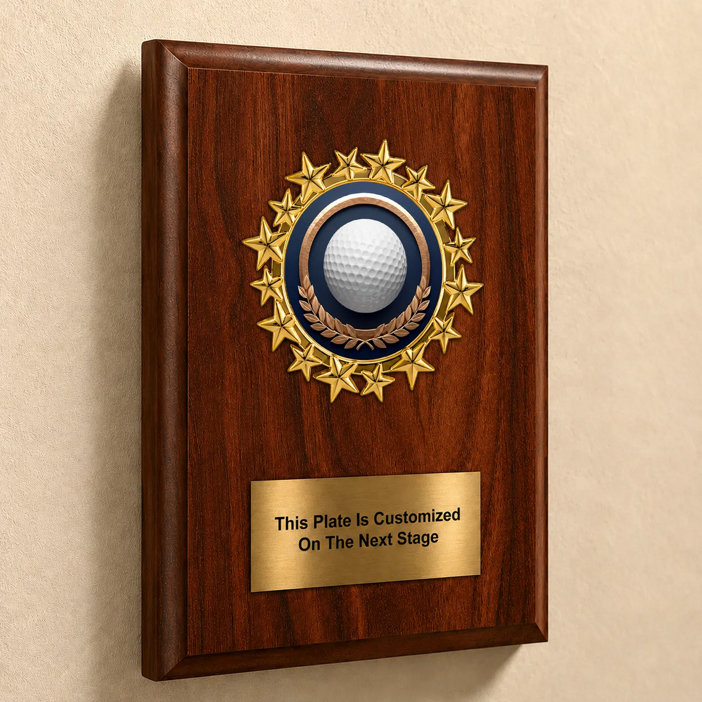 Personalized Golf Award Plaque with Star Mylar Holder & Engraved Plate – 4 Board Colors