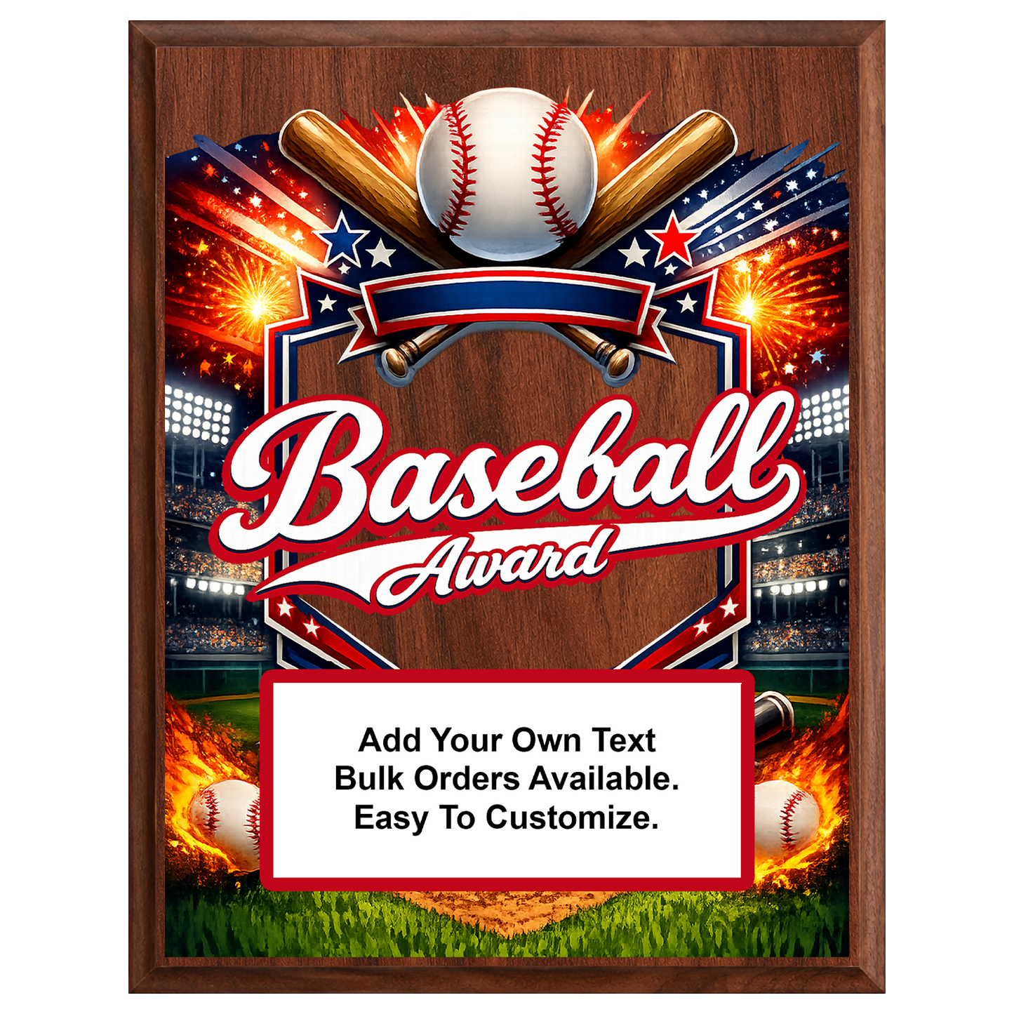 Personalized Baseball Award Plaques - Design 3
