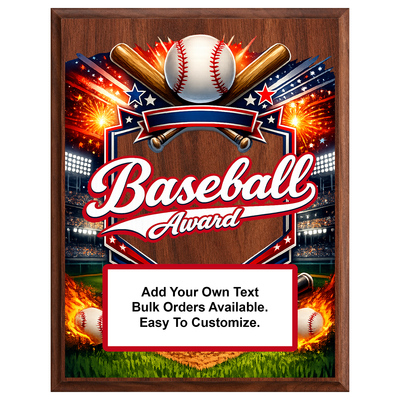 Personalized Baseball Award Plaques - Design 3