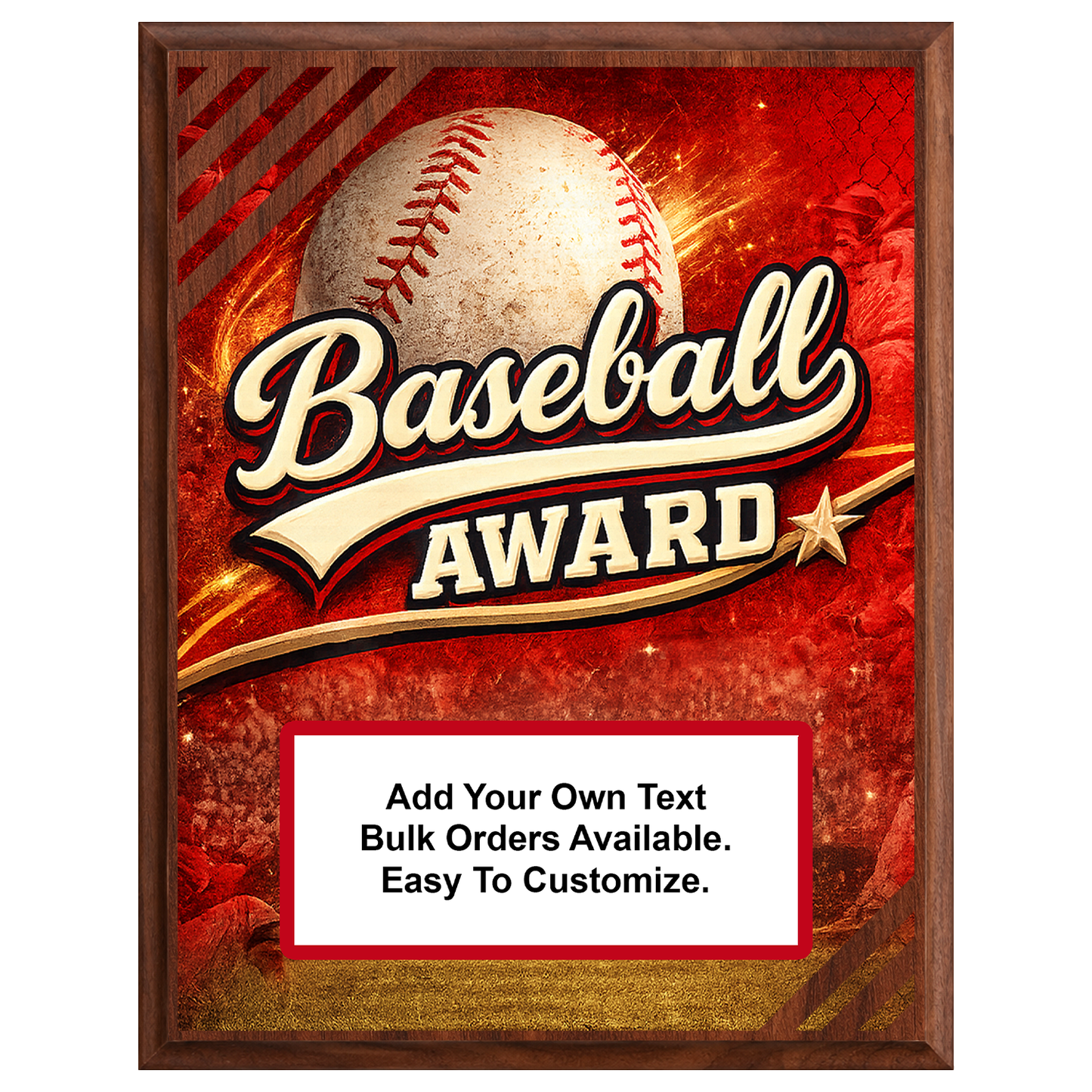 Personalized Baseball Award Plaques - Design 4