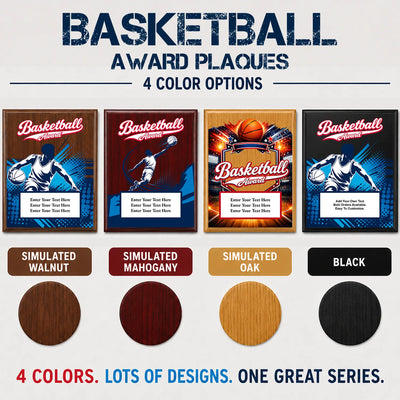 Personalized Basketball  Award Plaques - Design 1