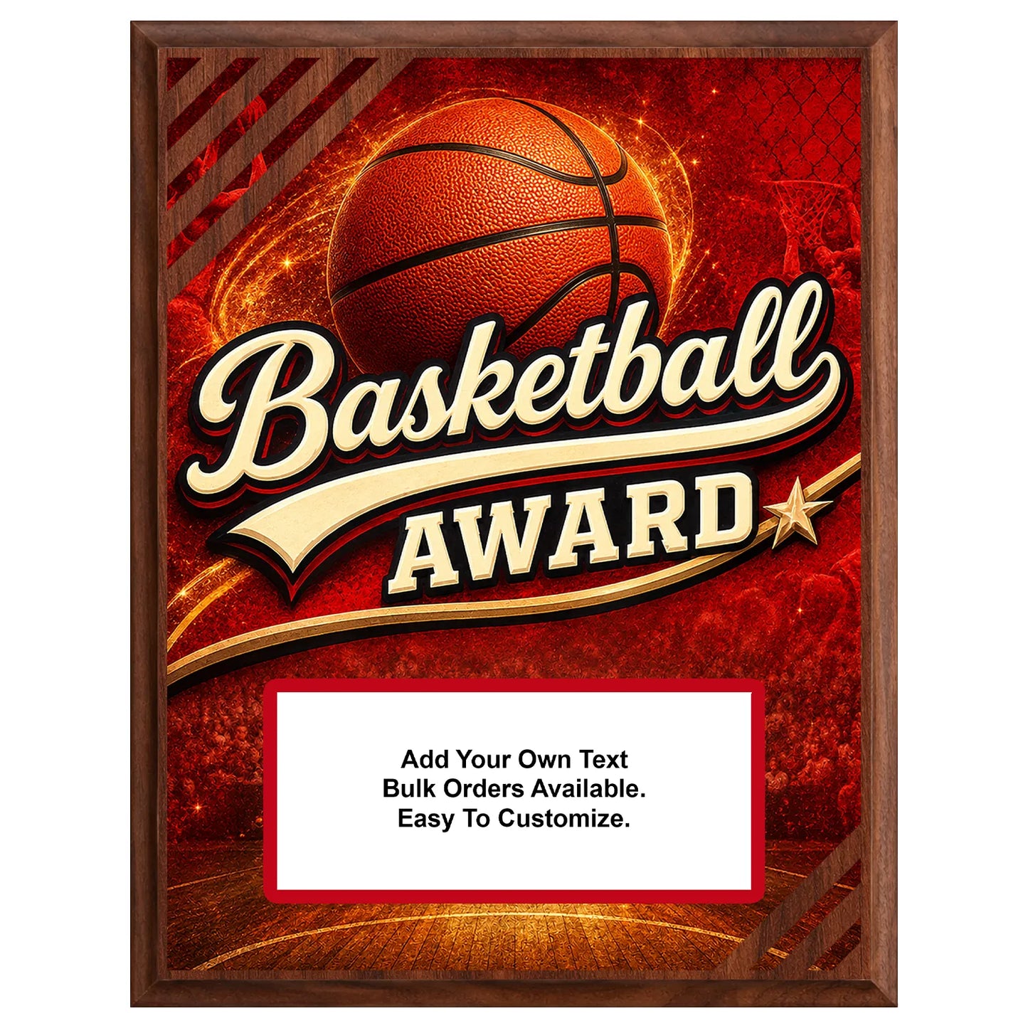 Personalized Basketball  Award Plaques - Design 4