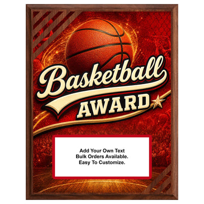 Personalized Basketball  Award Plaques - Design 4