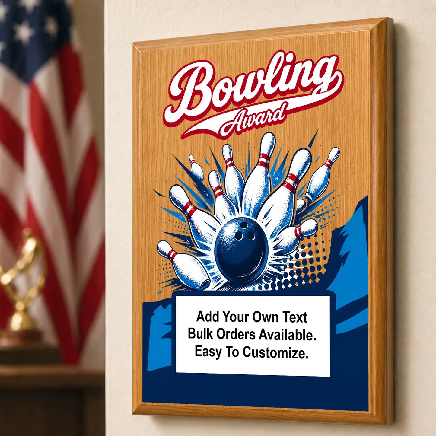 Personalized Bowling Award Plaques - Design 1