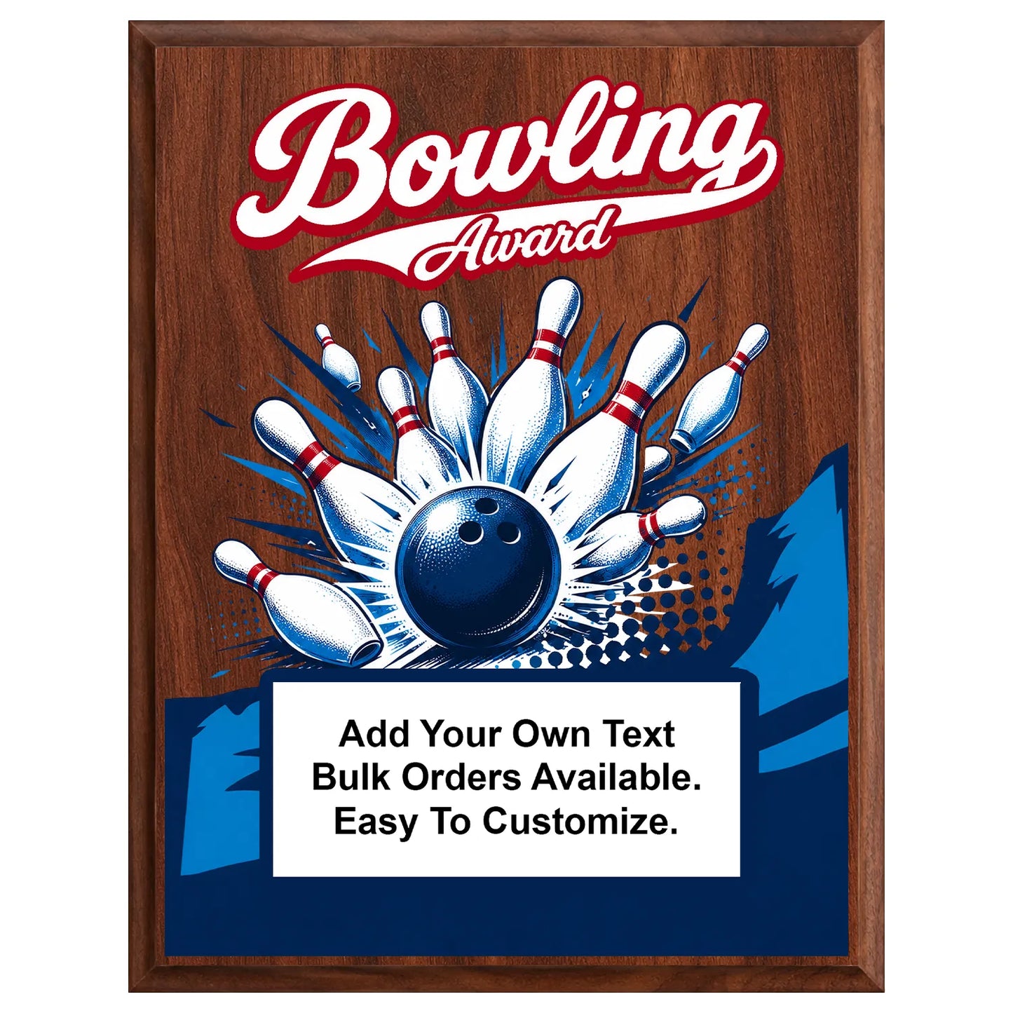 Personalized Bowling Award Plaques - Design 2