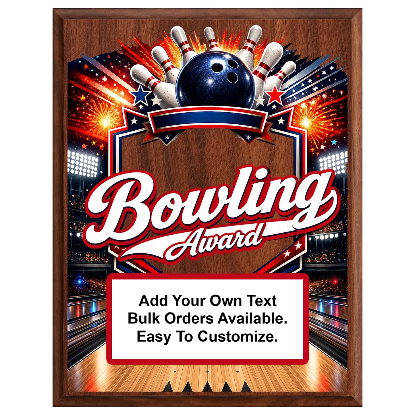 Personalized Bowling Award Plaques - Design 3
