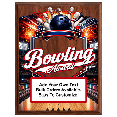 Personalized Bowling Award Plaques - Design 3