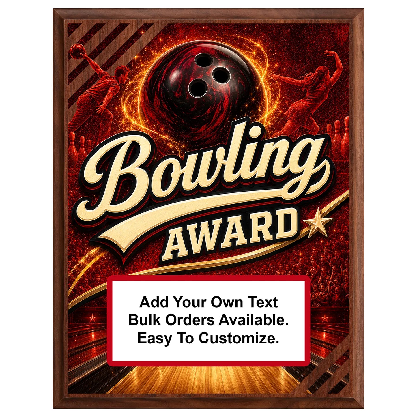 Personalized Bowling Award Plaques - Design 4