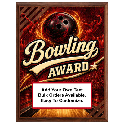 Personalized Bowling Award Plaques - Design 4