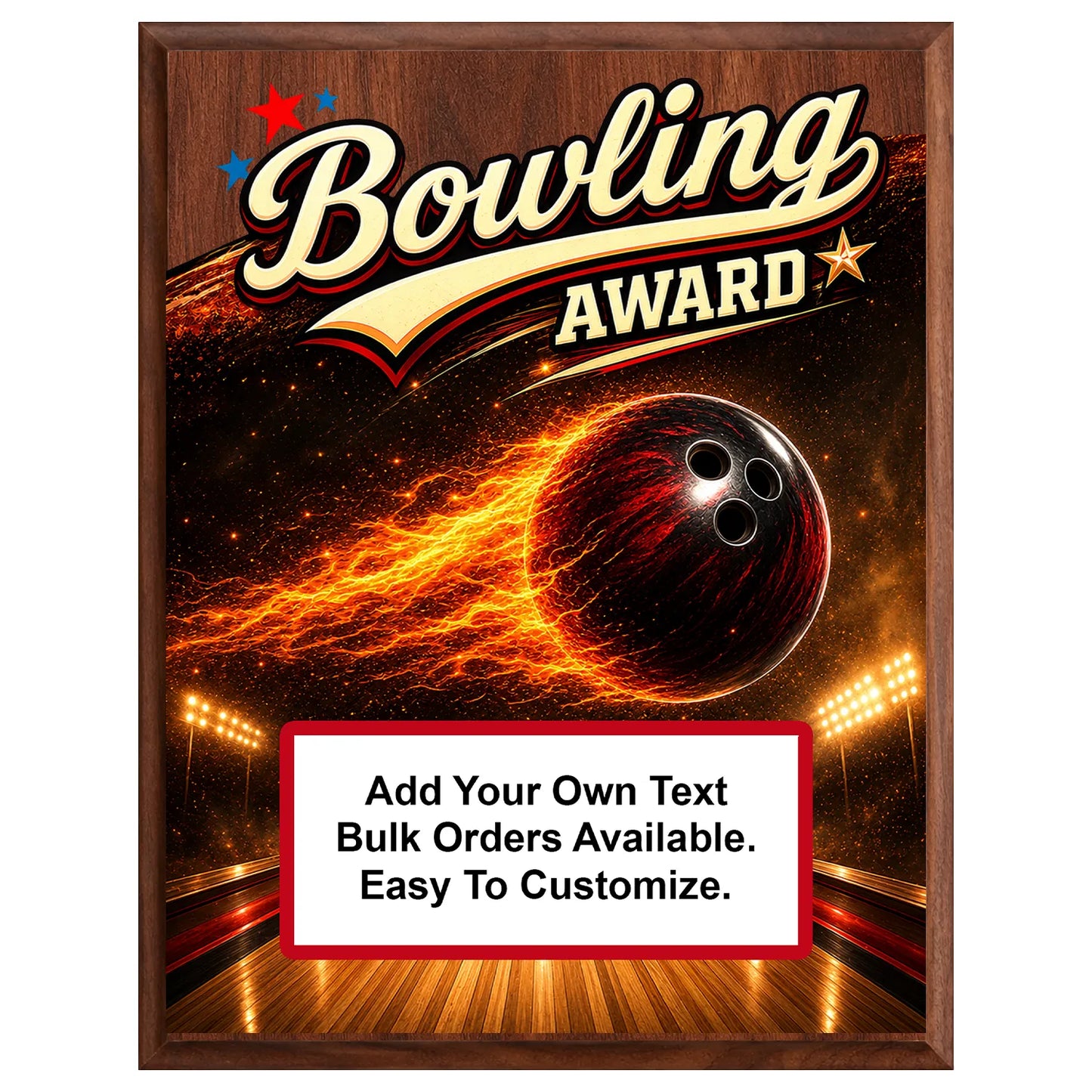 Personalized Bowling Award Plaques - Design 5