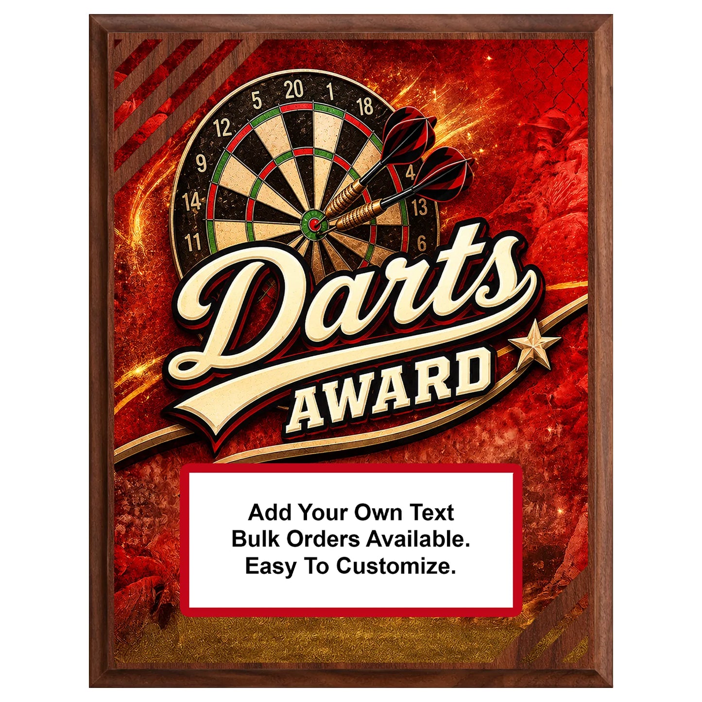 Personalized Darts Award Plaques - Design 4