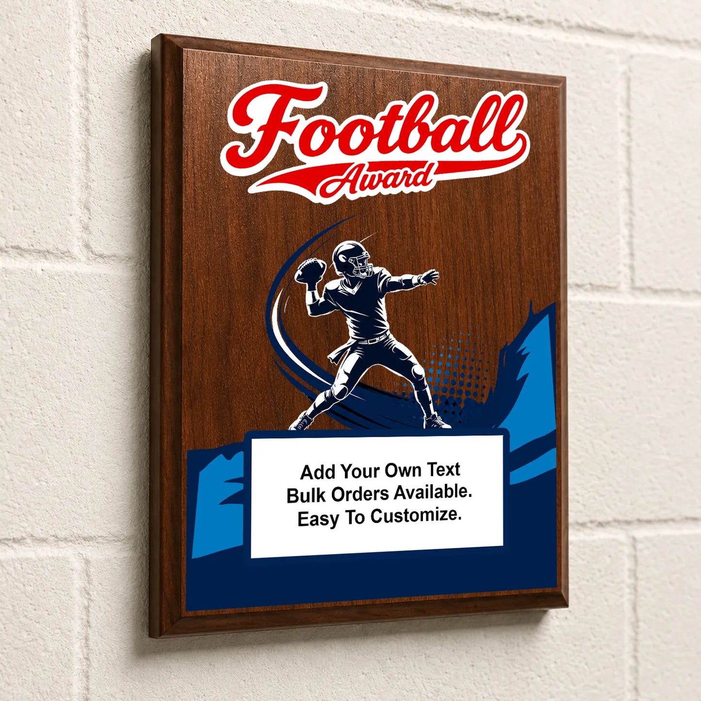 Personalized Football Award Plaques - Design 1