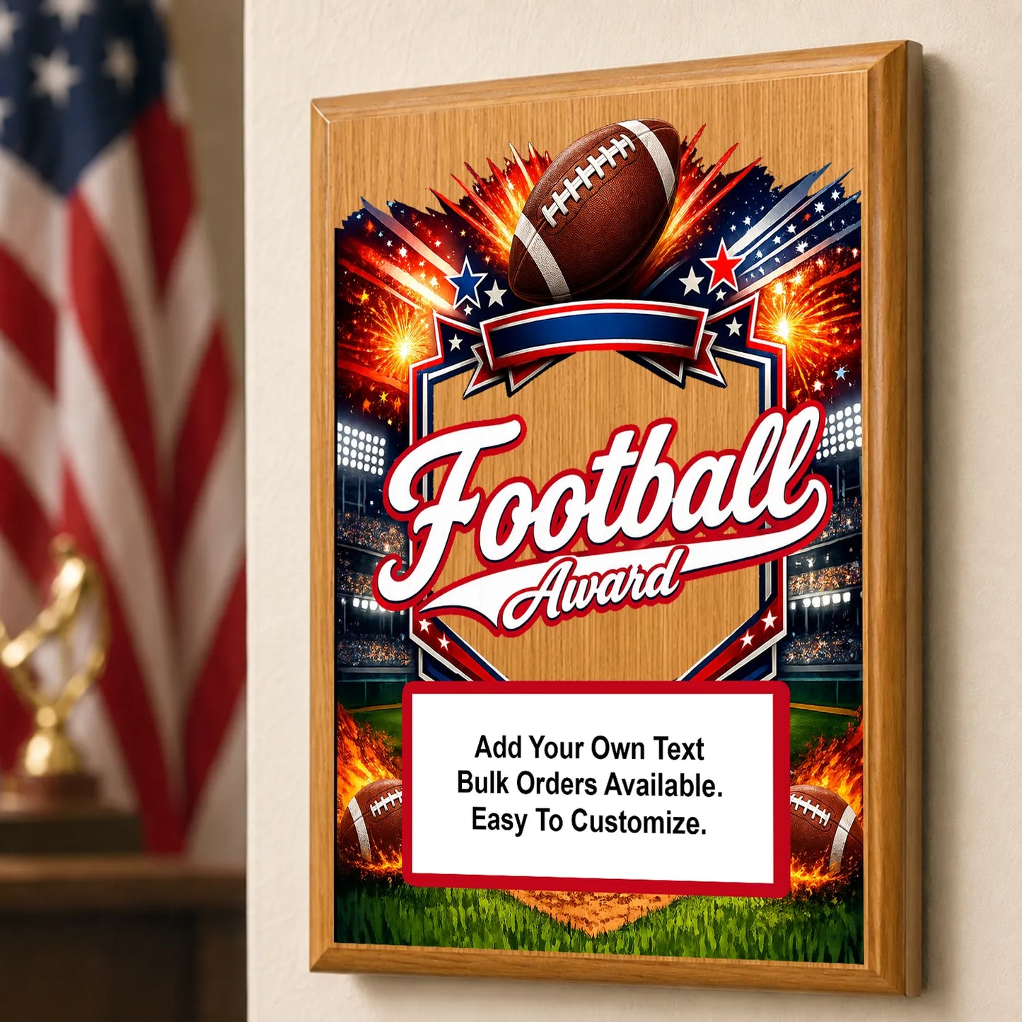 Personalized Football Award Plaques - Design 2