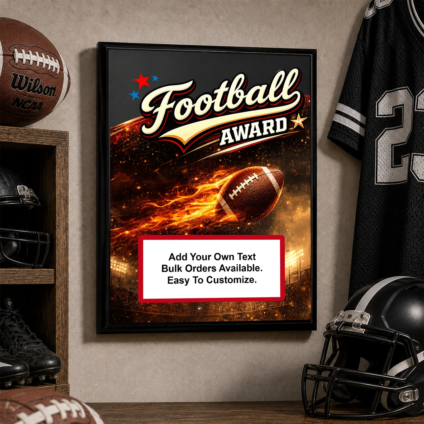 Personalized Football Award Plaques - Design 1