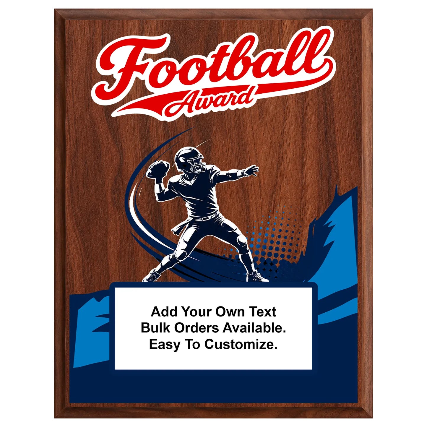 Personalized Football Award Plaques - Design 2