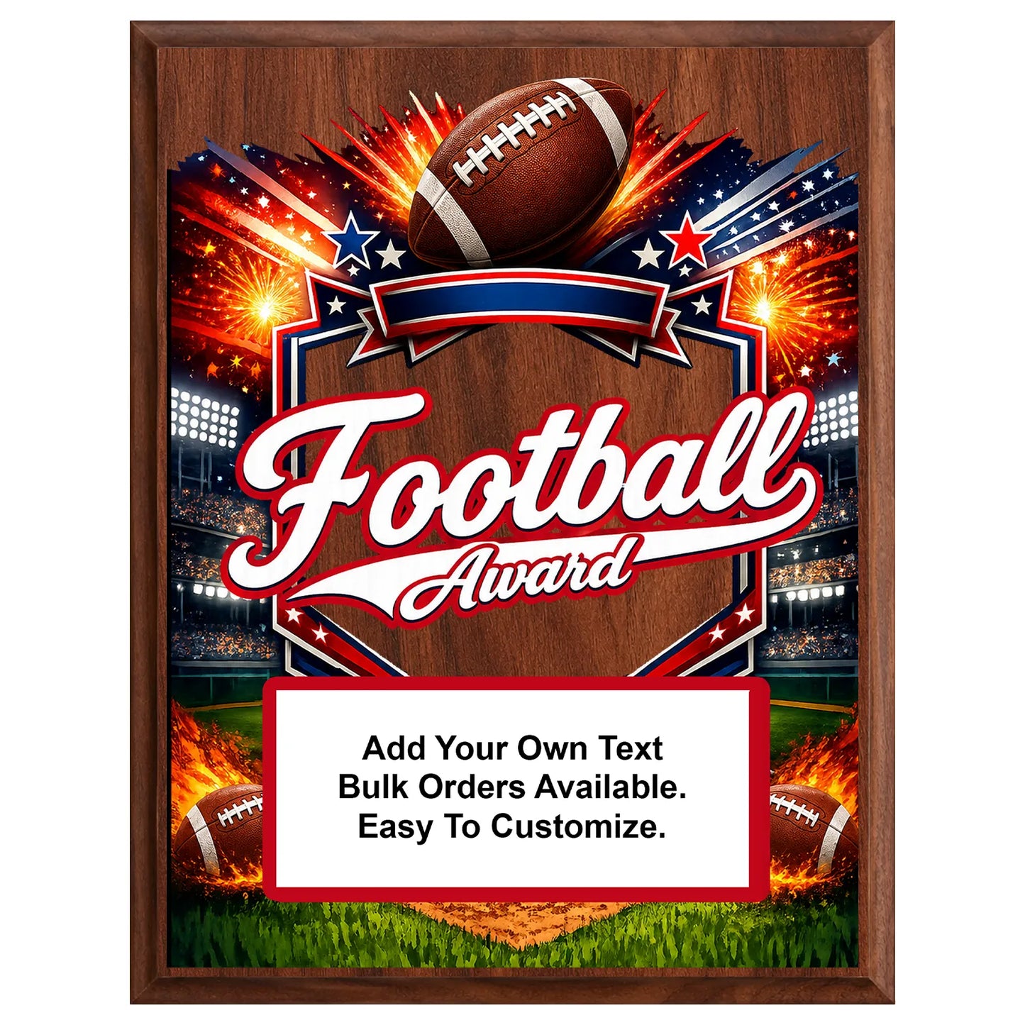 Personalized Football Award Plaques - Design 3