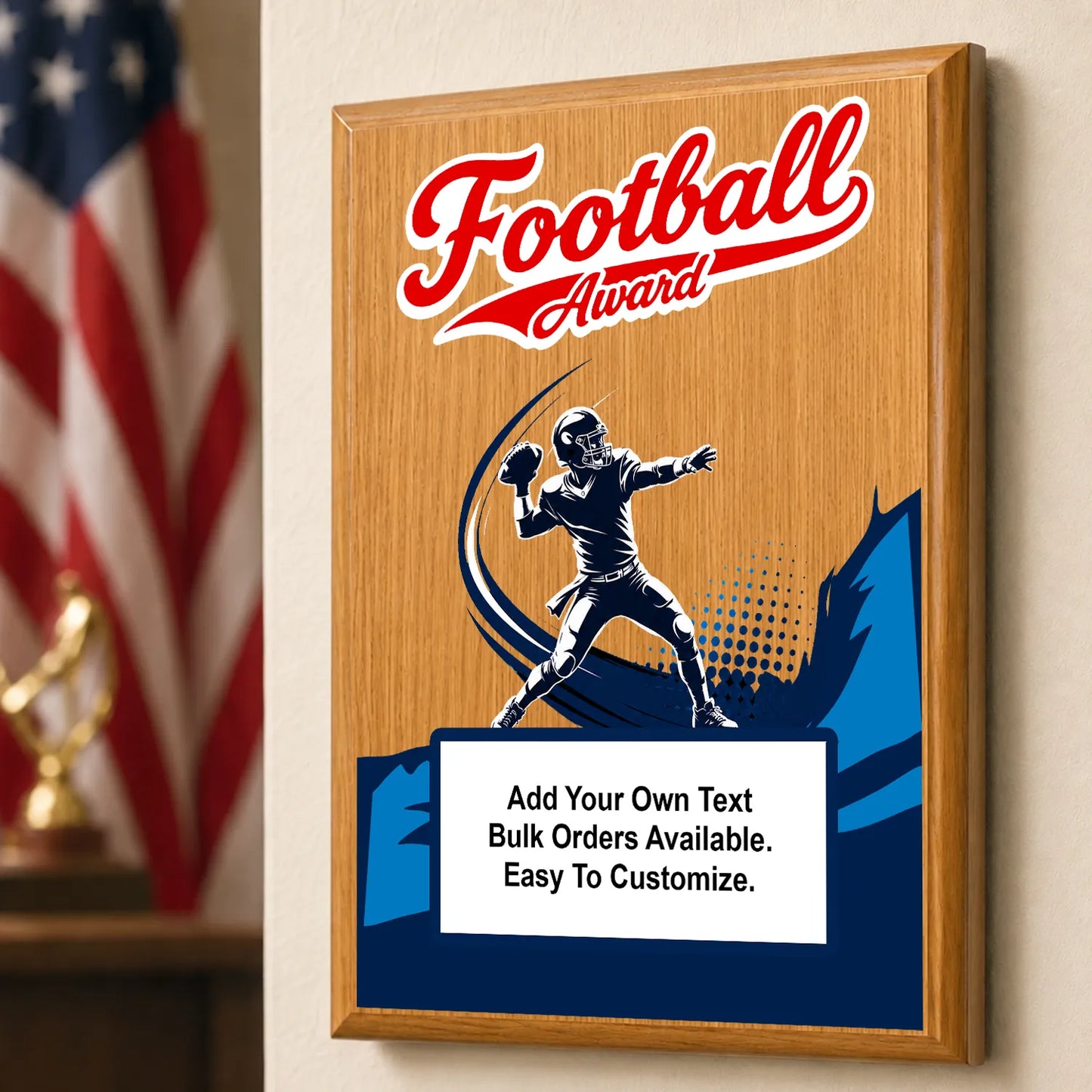 Personalized Football Award Plaques - Design 3