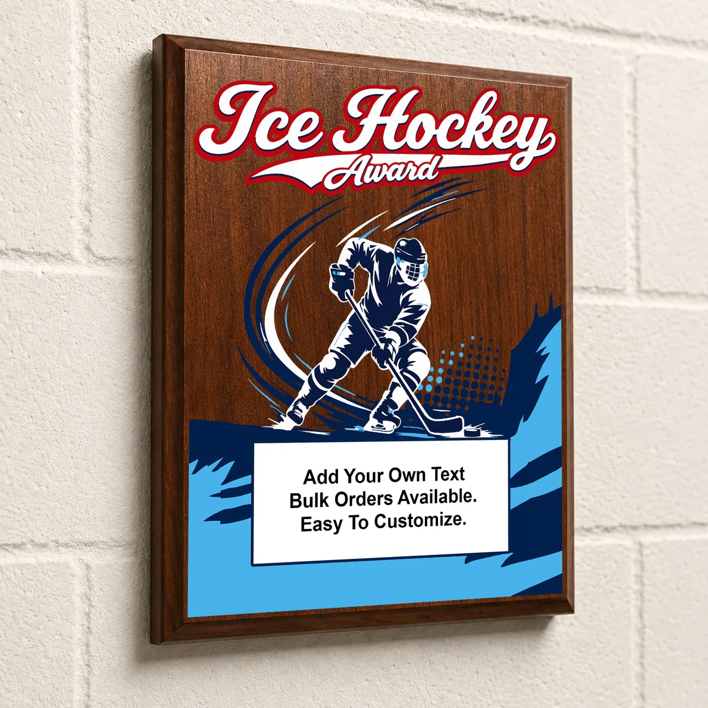 Personalized Ice Hockey Award Plaques - Design 1