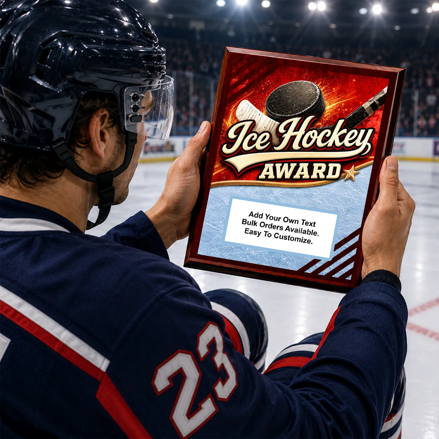 Personalized Ice Hockey Award Plaques - Design 1