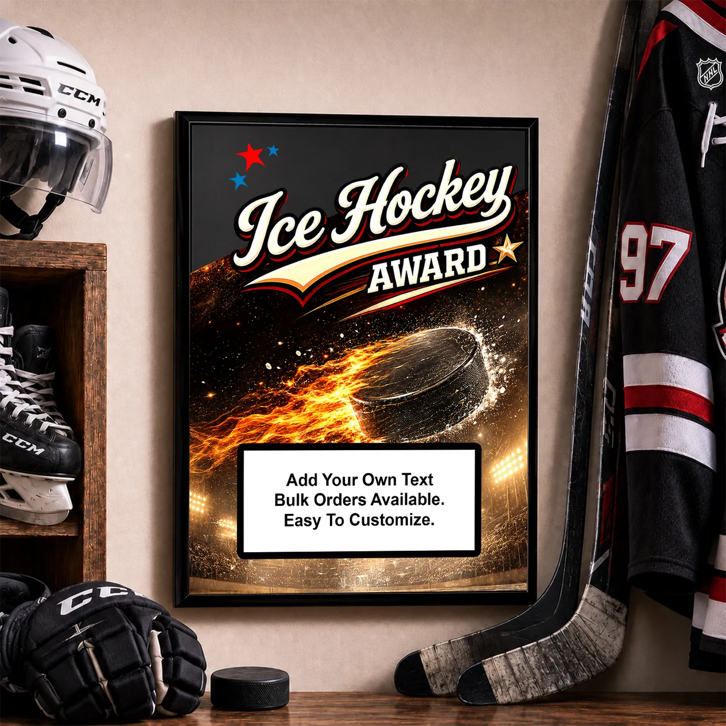 Personalized Ice Hockey Award Plaques - Design 1