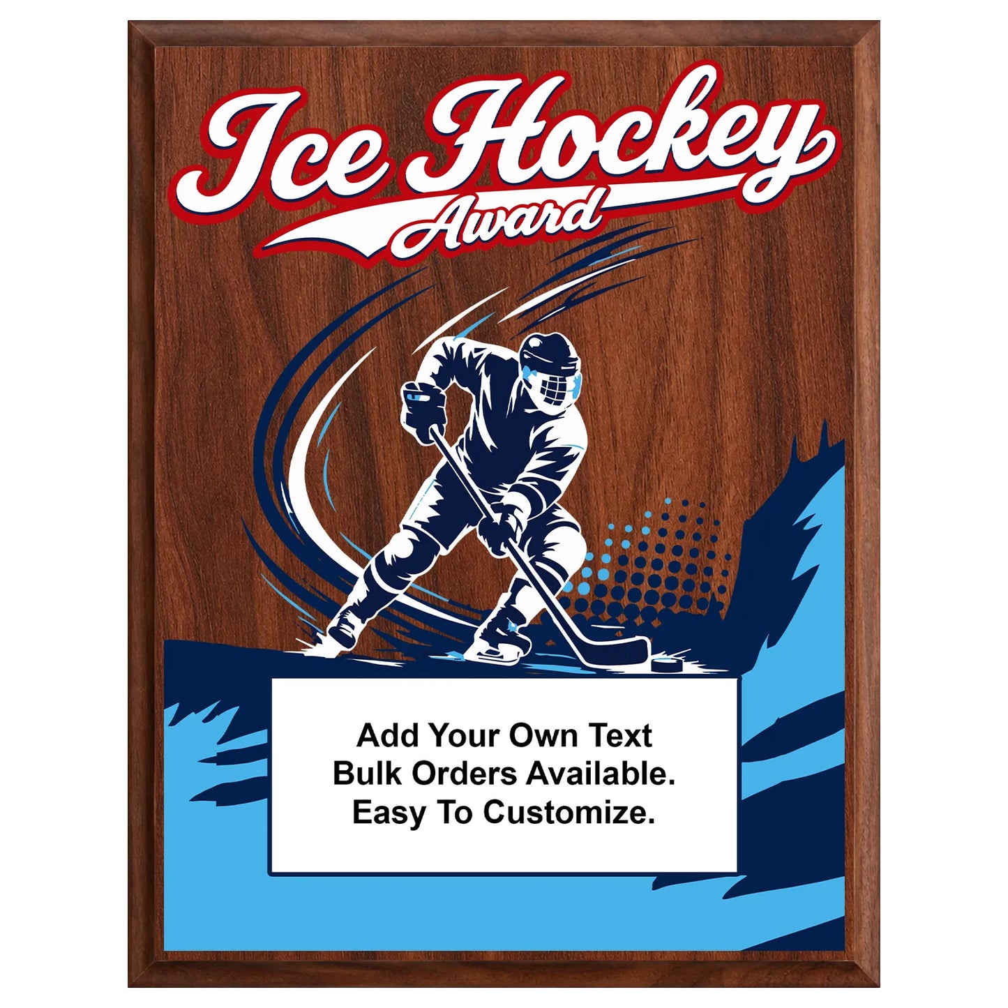 Personalized Ice Hockey Award Plaques - Design 2