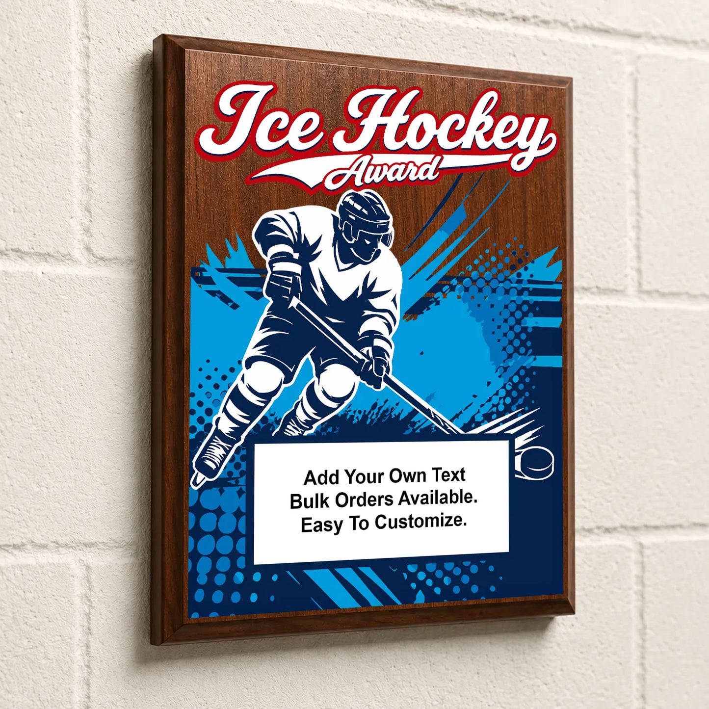 Personalized Ice Hockey Award Plaques - Design 2