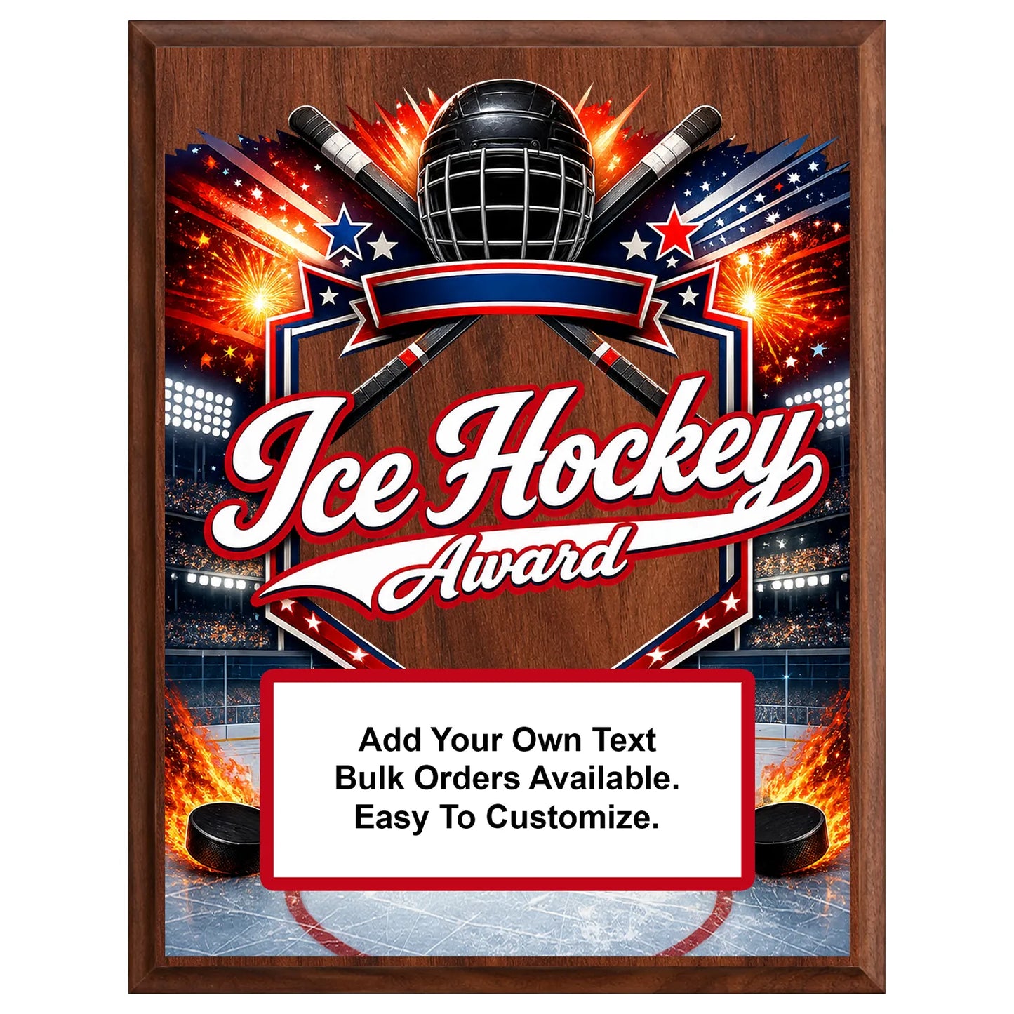 Personalized Ice Hockey Award Plaques - Design 3