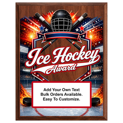 Personalized Ice Hockey Award Plaques - Design 3
