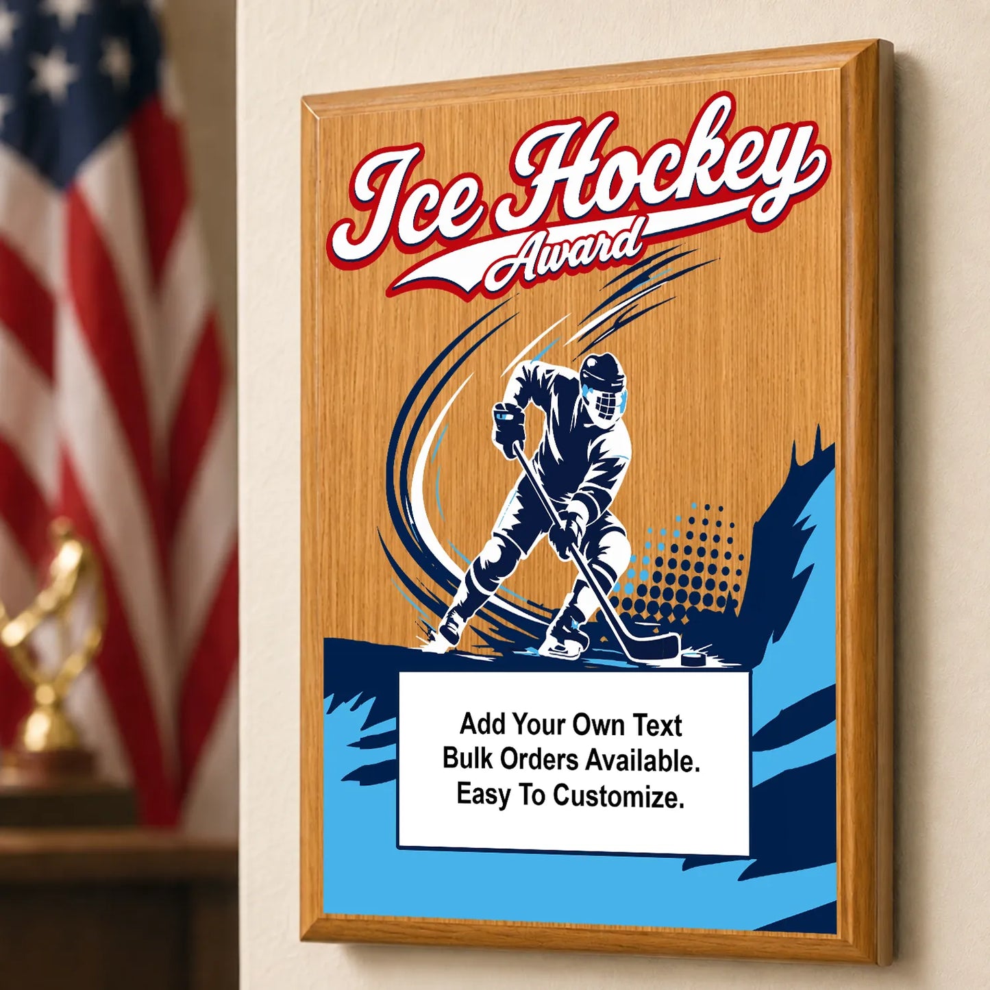 Personalized Ice Hockey Award Plaques - Design 4