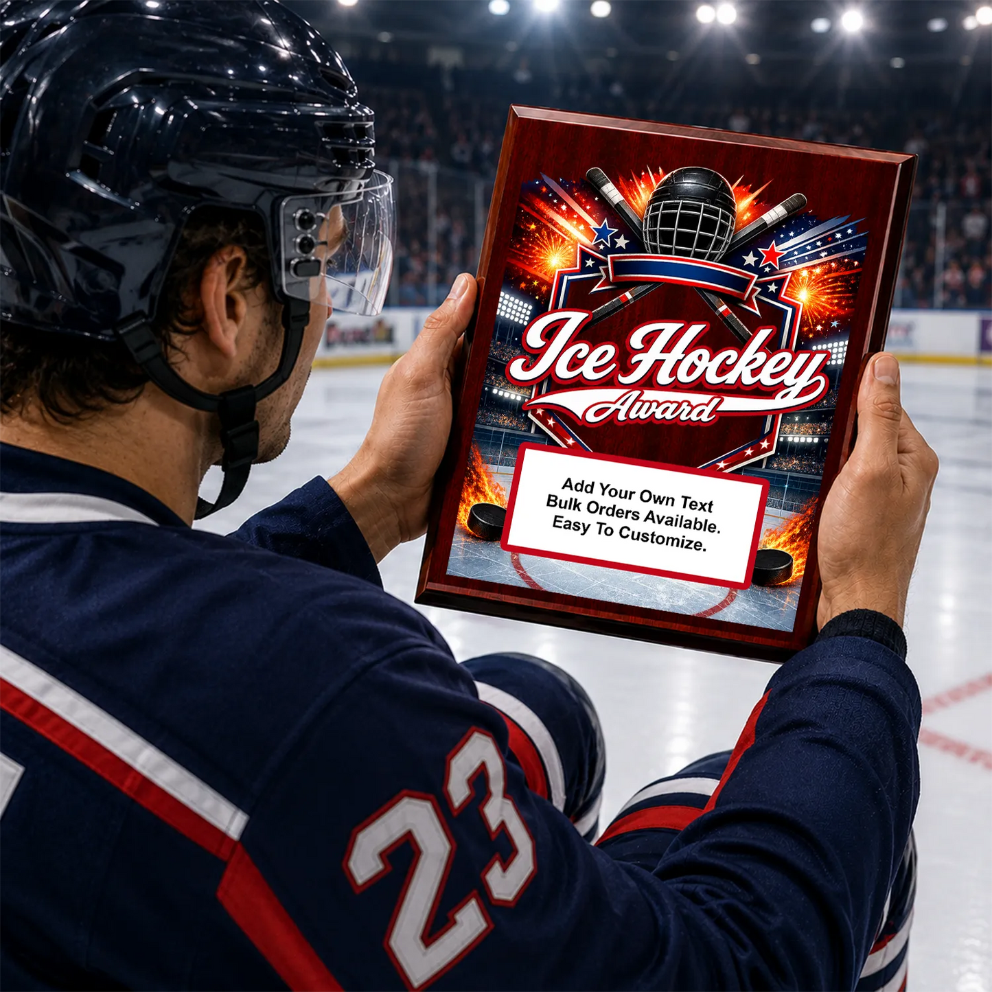 Personalized Ice Hockey Award Plaques - Design 4