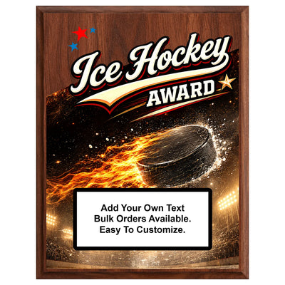 Personalized Ice Hockey Award Plaques - Design 5