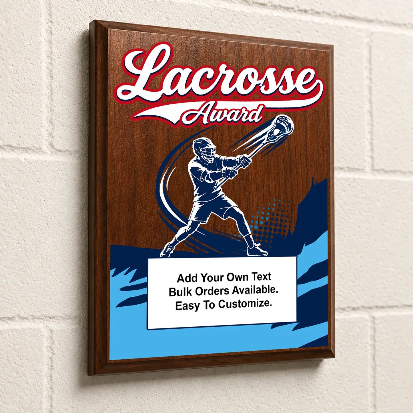Personalized Lacrosse Award Plaques - Design 1